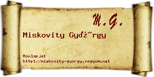 Miskovity György névjegykártya